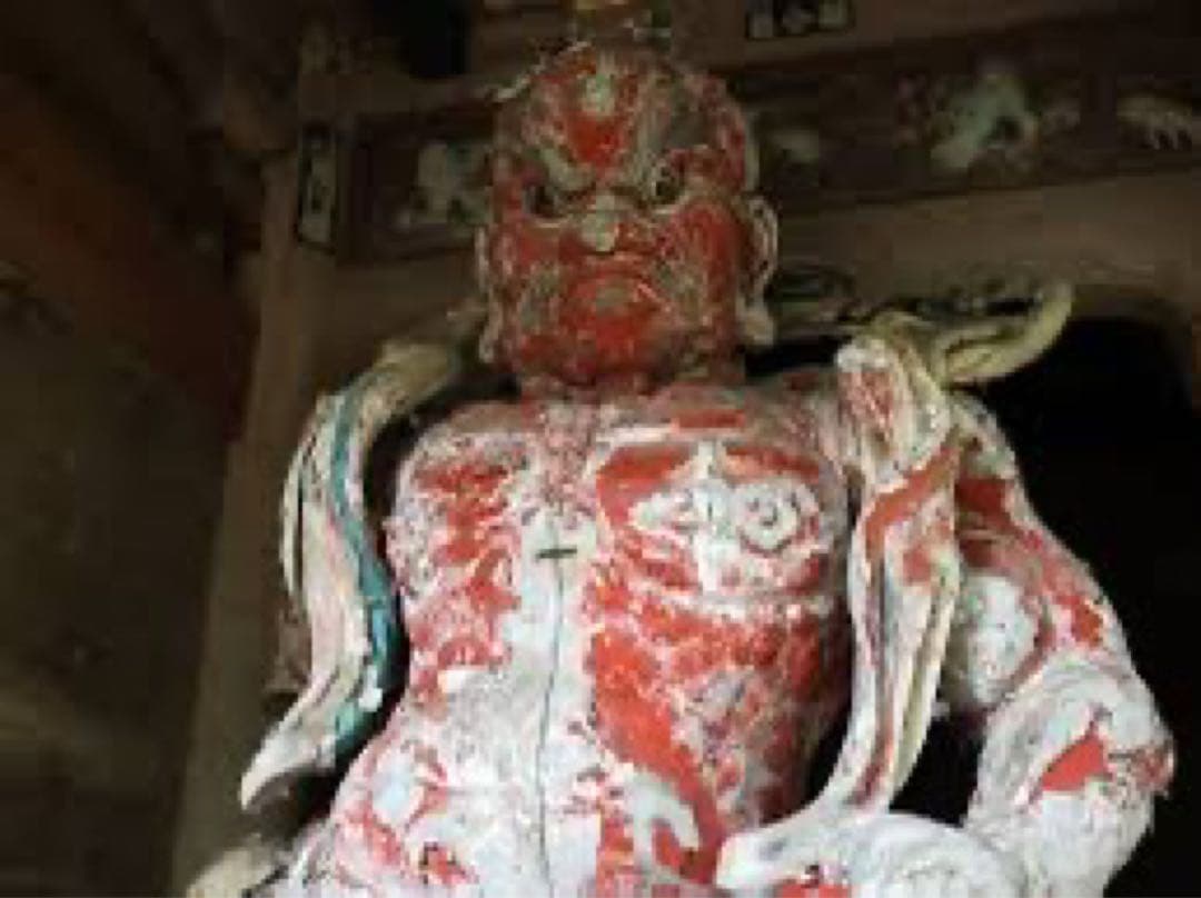 江戸期・護法善神「那羅延金剛・密迹金剛」仁王・金剛力士・二体一対・漆柿渋紅彩色