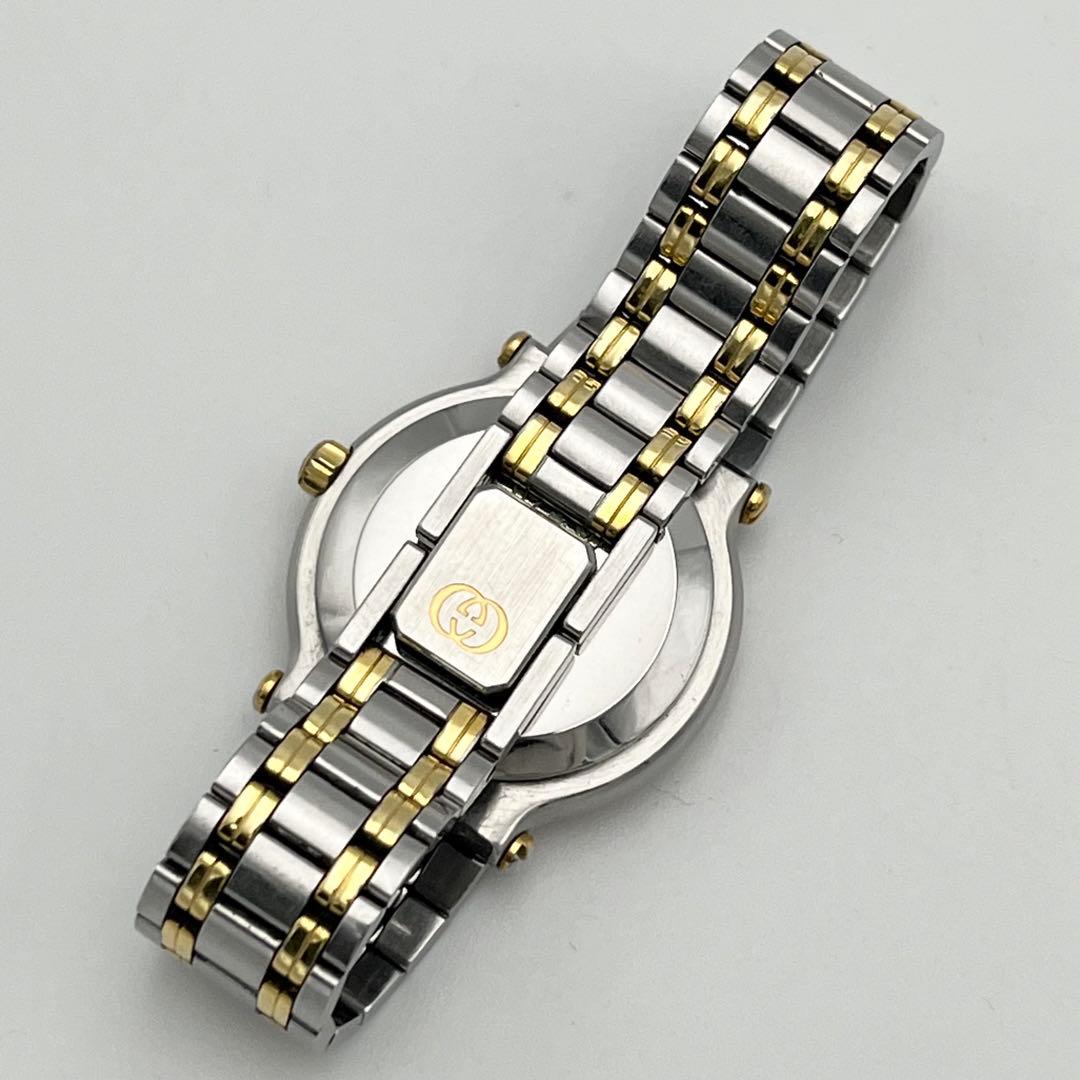 新品電池 GUCCI デイト 9000L gg柄 ゴールドベゼル 腕時計 コンビ