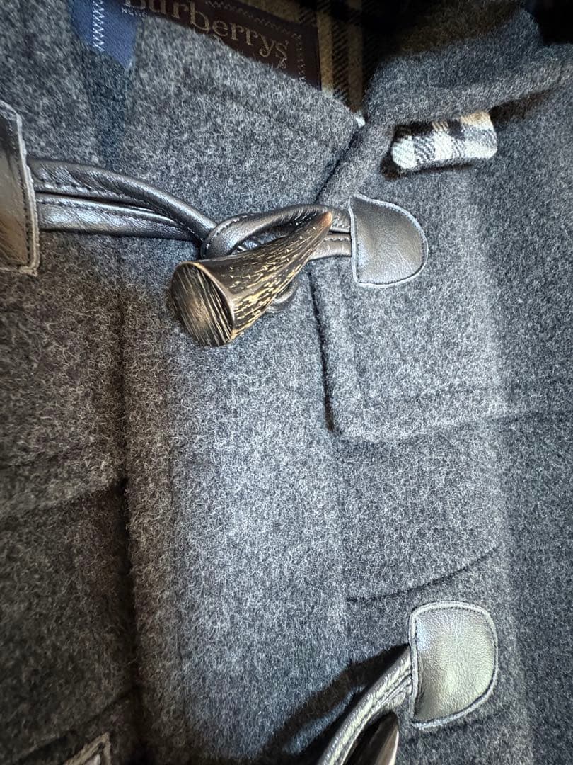 【ゆう】バーバリー メンズ カシミヤ混 ダッフルコート ダークグレー