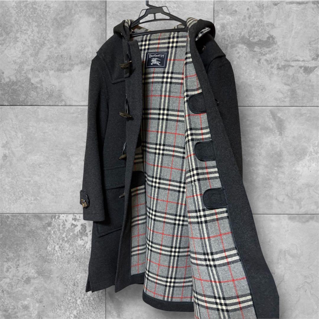 【ゆう】バーバリー メンズ カシミヤ混 ダッフルコート ダークグレー