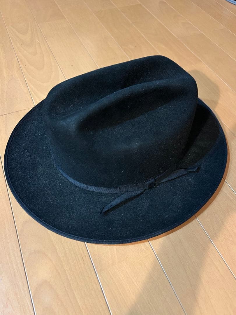 STETSON ブラック フェルトハット 39 7/8