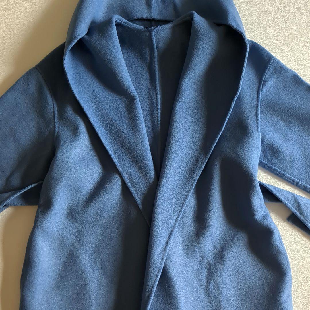アルアバイル リバーコート ショールカラー フード ダブルフェイス カシミヤ混