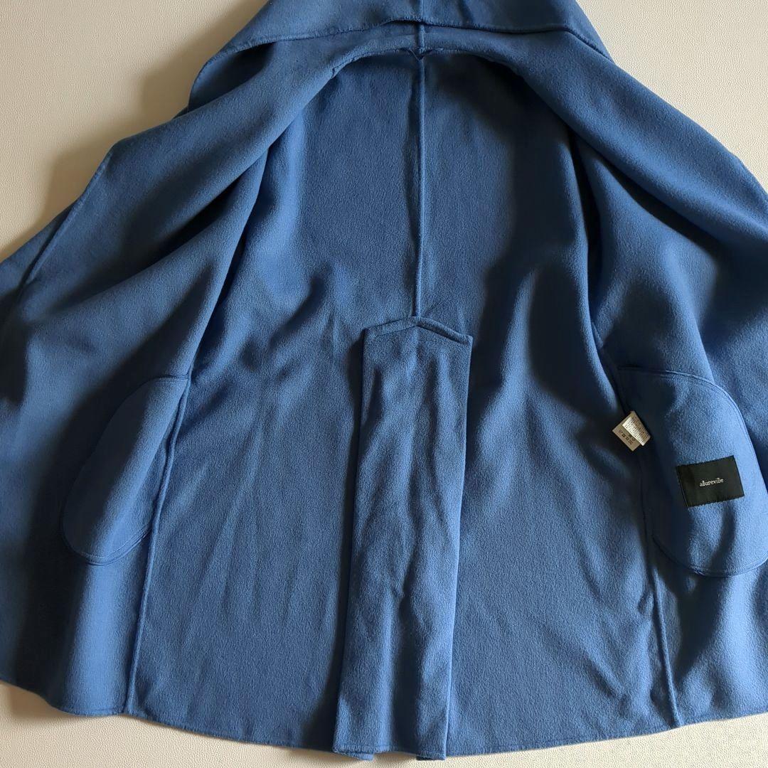 アルアバイル リバーコート ショールカラー フード ダブルフェイス カシミヤ混