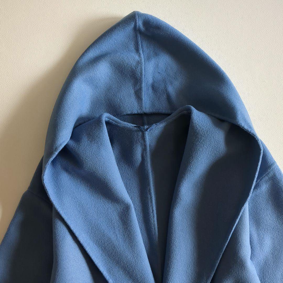アルアバイル リバーコート ショールカラー フード ダブルフェイス カシミヤ混