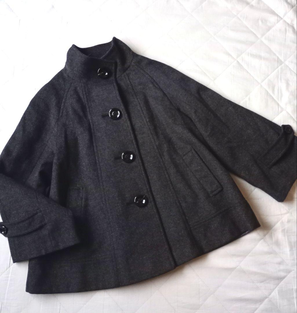 新品　J.PRESS　スタンドカラー　ショートコート　Aライン　ウール　グレー