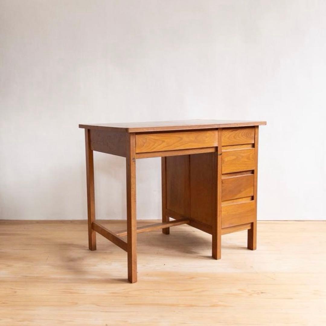 机　デスク　勉強机　木製　古道具　古家具　アンティーク　ビンテージ