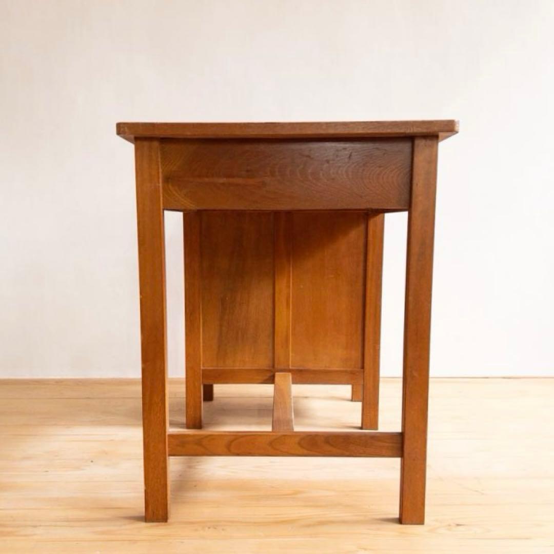 机　デスク　勉強机　木製　古道具　古家具　アンティーク　ビンテージ