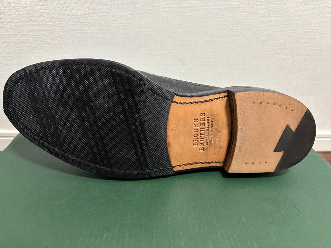 ブルックスブラザーズ ロングウィング ブラック グレインレザー