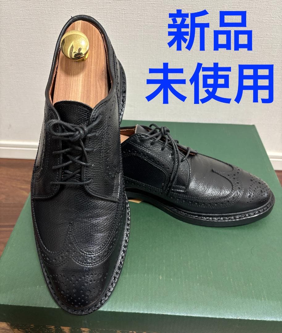 ブルックスブラザーズ ロングウィング ブラック グレインレザー