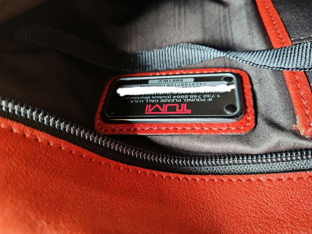 TUMI オールレザー　バックパック　オレンジ