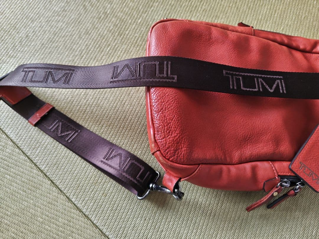 TUMI オールレザー　バックパック　オレンジ