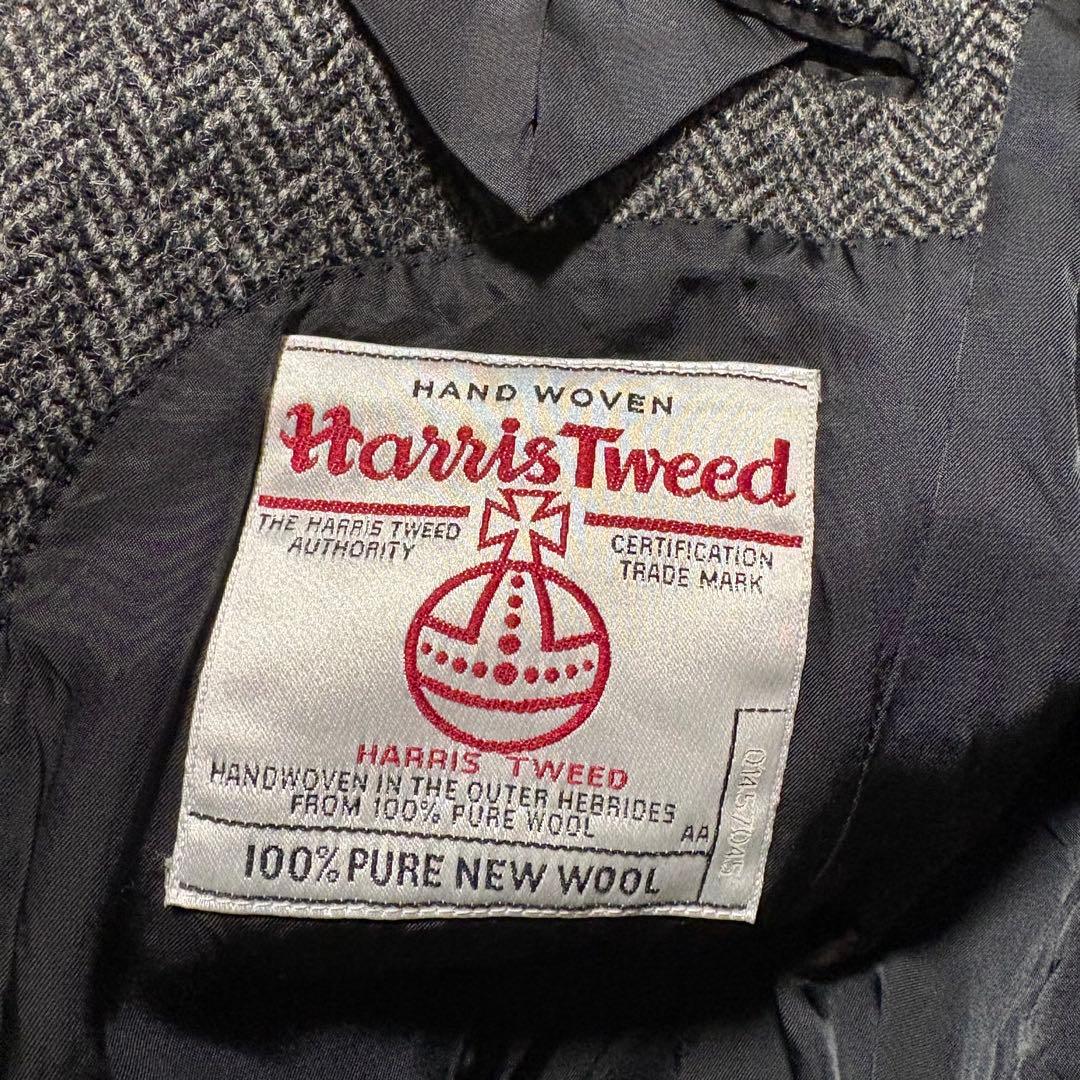 【美品】ニューヨーカーハリスツイードジャケット ウール100% M くるみボタン