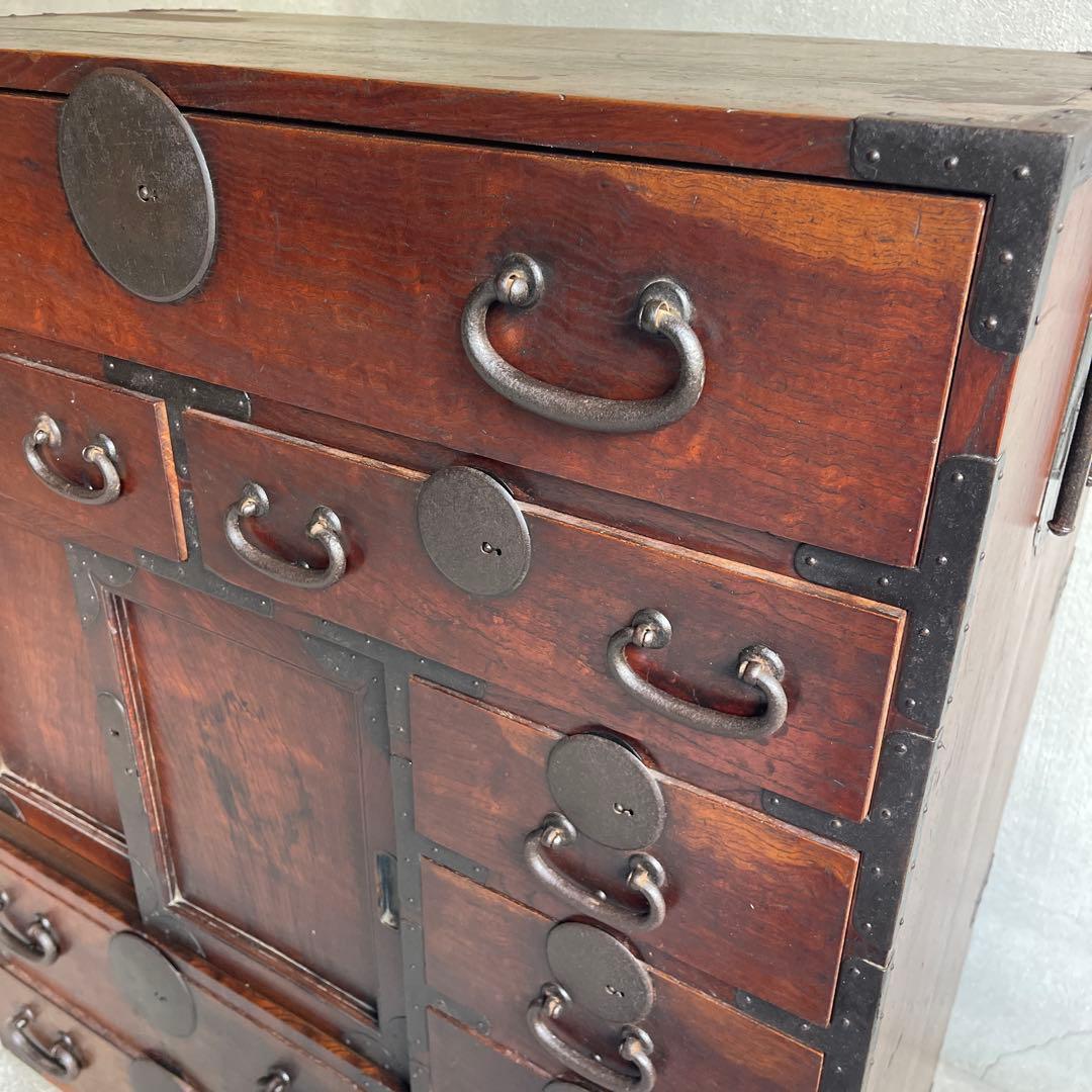 明治期　小箪笥 和製アンティーク 箪笥 時代箪笥 小物収納 引き出し 帳場箪笥