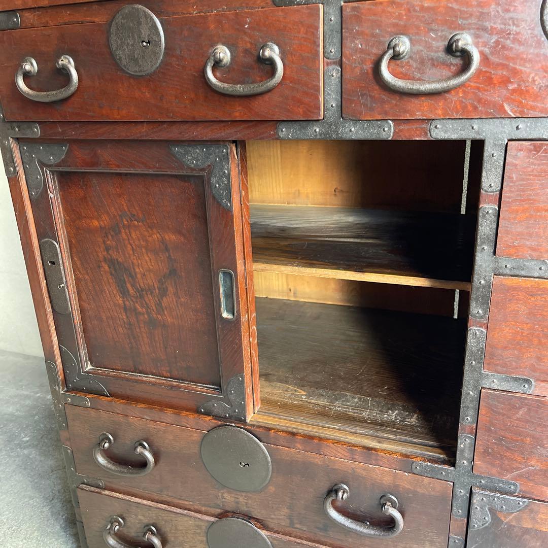 明治期　小箪笥 和製アンティーク 箪笥 時代箪笥 小物収納 引き出し 帳場箪笥