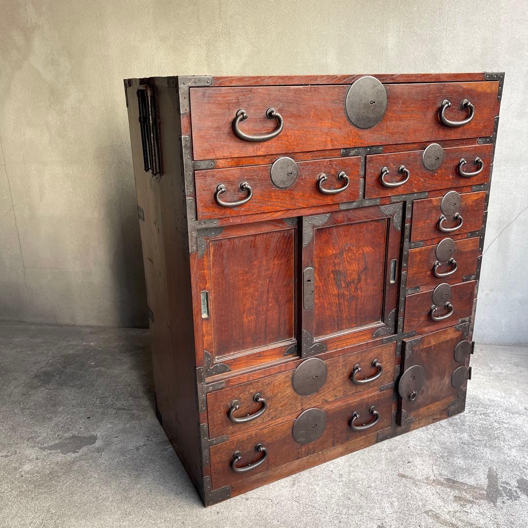 明治期　小箪笥 和製アンティーク 箪笥 時代箪笥 小物収納 引き出し 帳場箪笥
