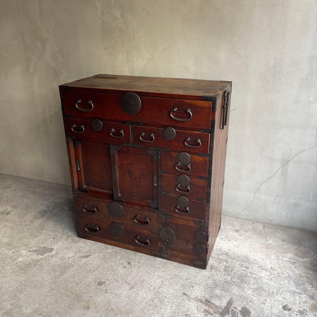 明治期　小箪笥 和製アンティーク 箪笥 時代箪笥 小物収納 引き出し 帳場箪笥