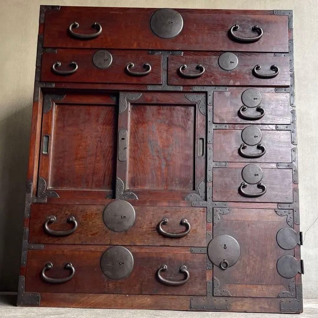 明治期　小箪笥 和製アンティーク 箪笥 時代箪笥 小物収納 引き出し 帳場箪笥