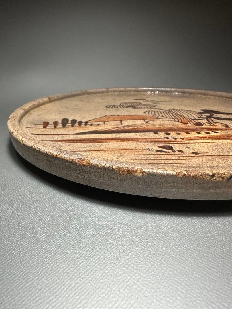 瀬戸　行燈皿　油皿　絵瀬戸　検索:灯火器　江戸時代後期