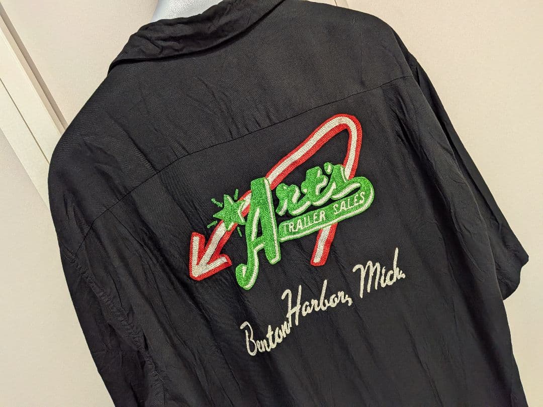 スタイルアイズ　ボウリングシャツ　ビンテージ 黒 L