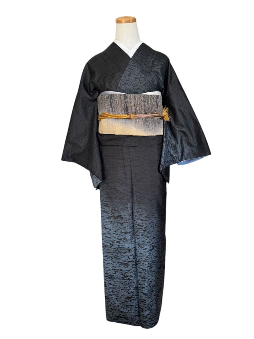 本場大島紬訪問着　染大島　逸品　波間模様