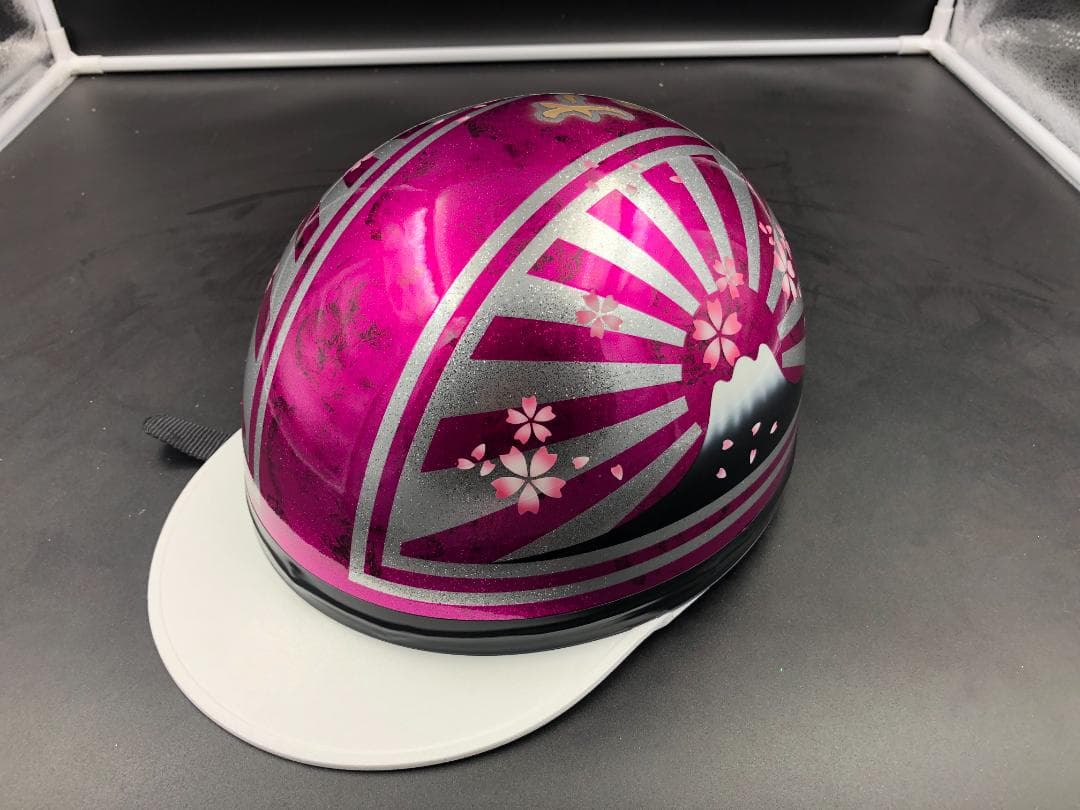 コルク半　カスタム　富士日章　三つボタン　ピンクラップラメ　桜　高級クリヤ