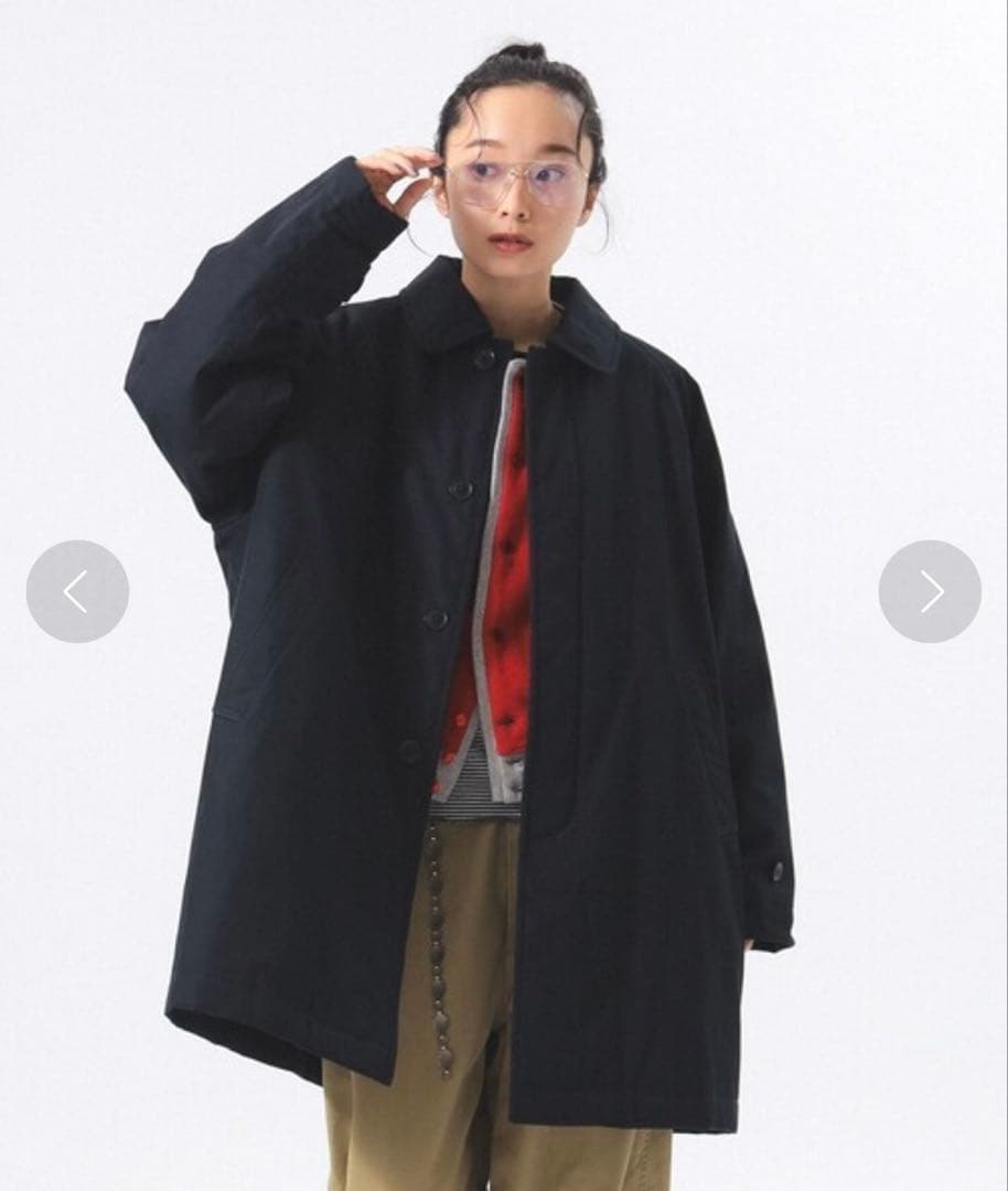 【3連休限定価格】BEAMSBOY ステンカラーコート　ネイビー