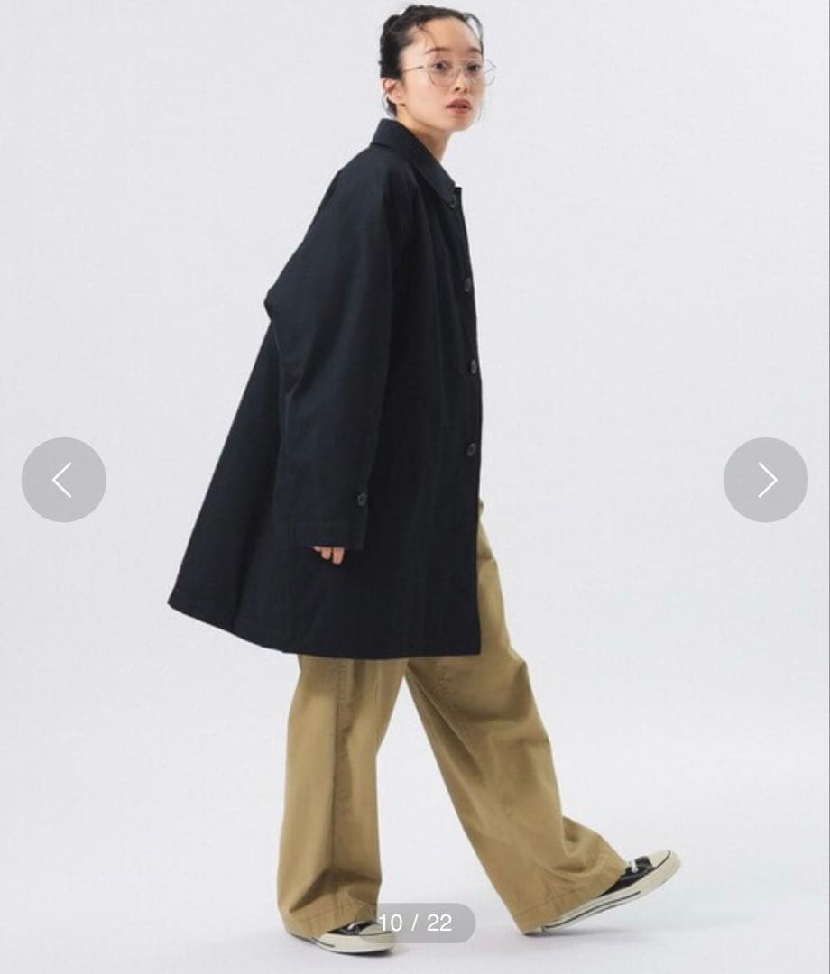 【3連休限定価格】BEAMSBOY ステンカラーコート　ネイビー