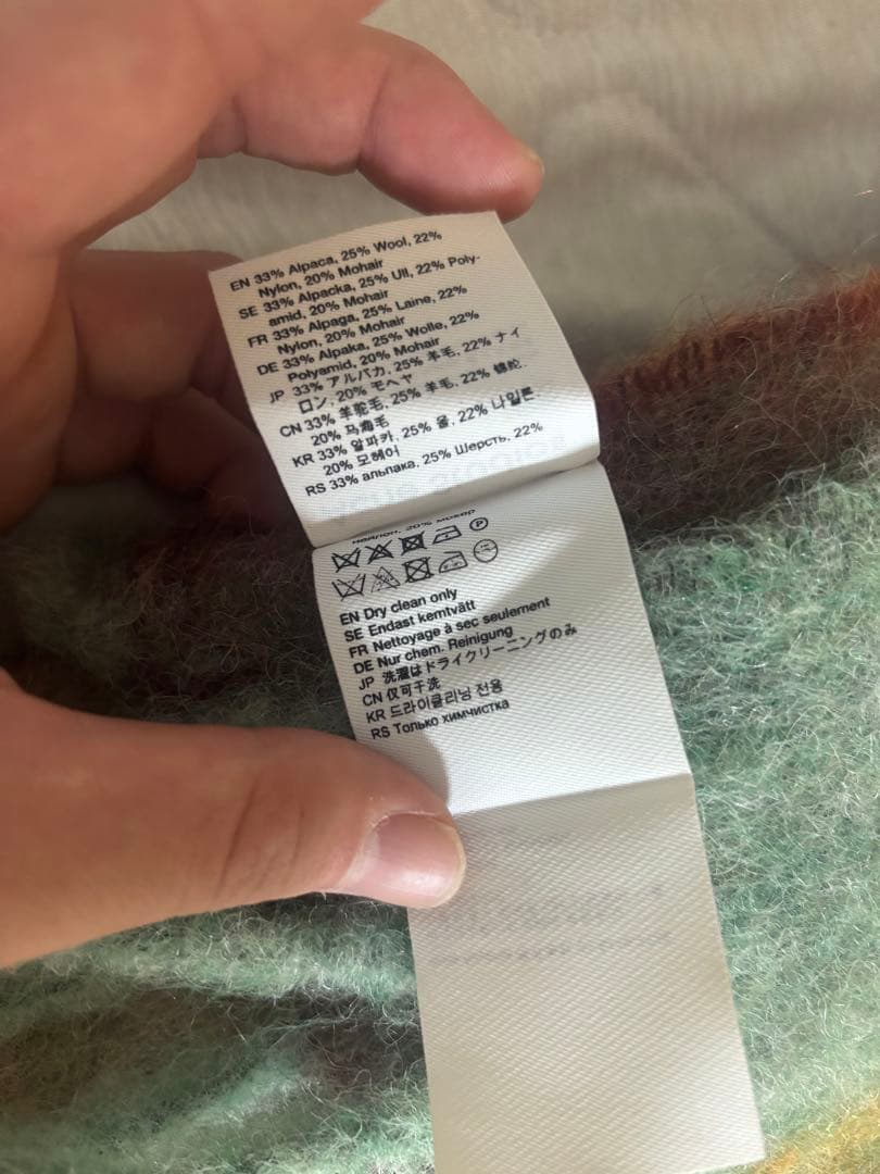 正規品　Acne Studios モヘアチェックマフラー