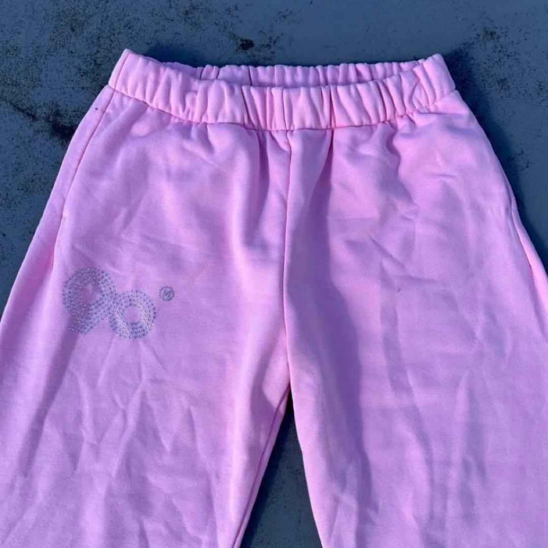 9090 girl Sweat Pant ピンク ストーン ラメ無し！