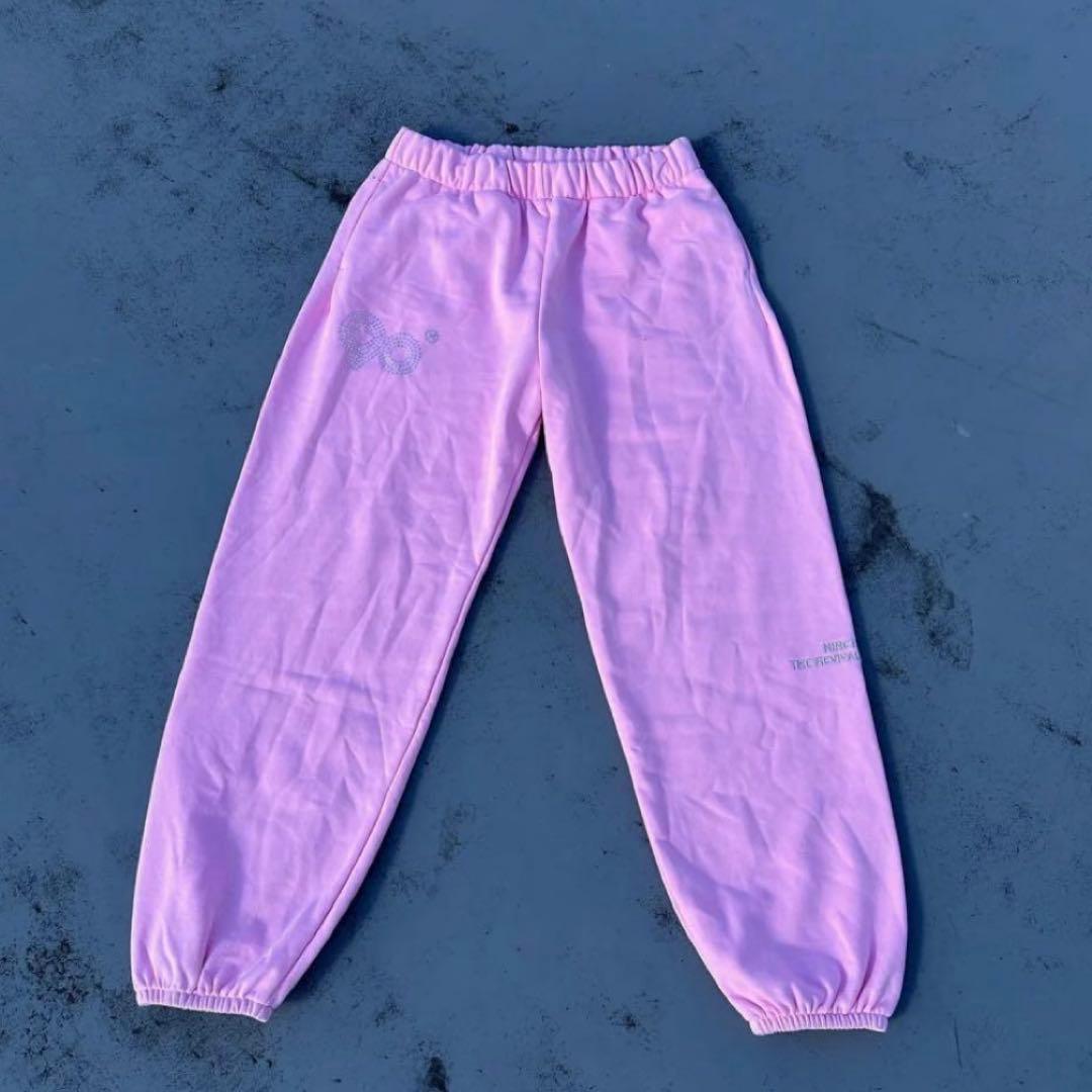9090 girl Sweat Pant ピンク ストーン ラメ無し！