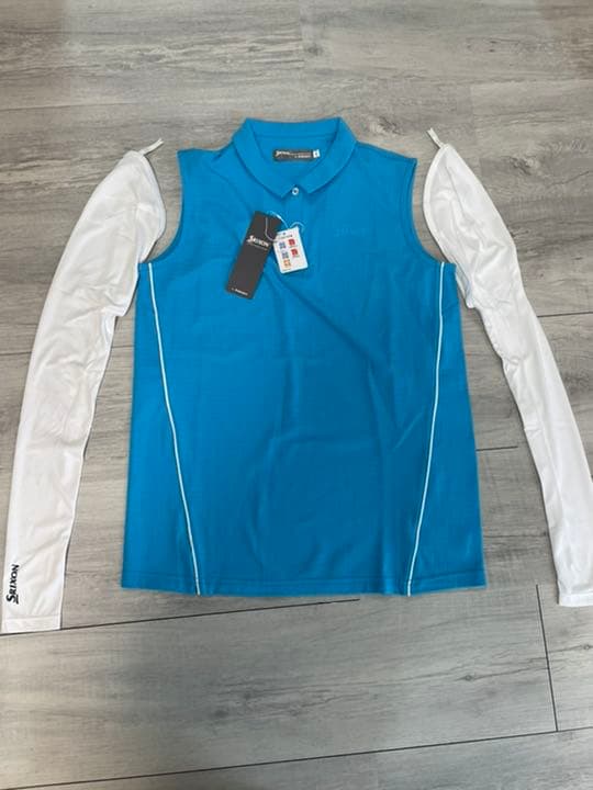 Lサイズ　白　青SRIXON スリクソン　レディース 半袖シャツ  ゴルフウェア