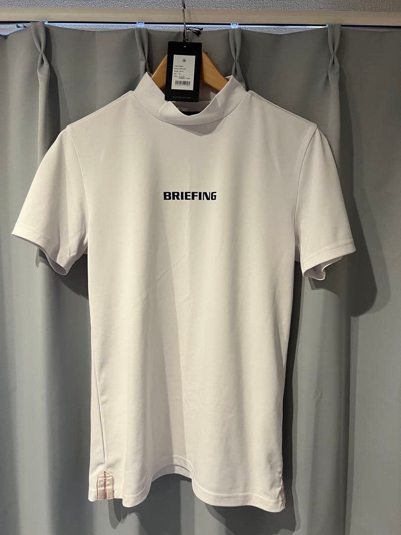 BRIEFING 半袖モックネックシャツ　ホワイト Mサイズ