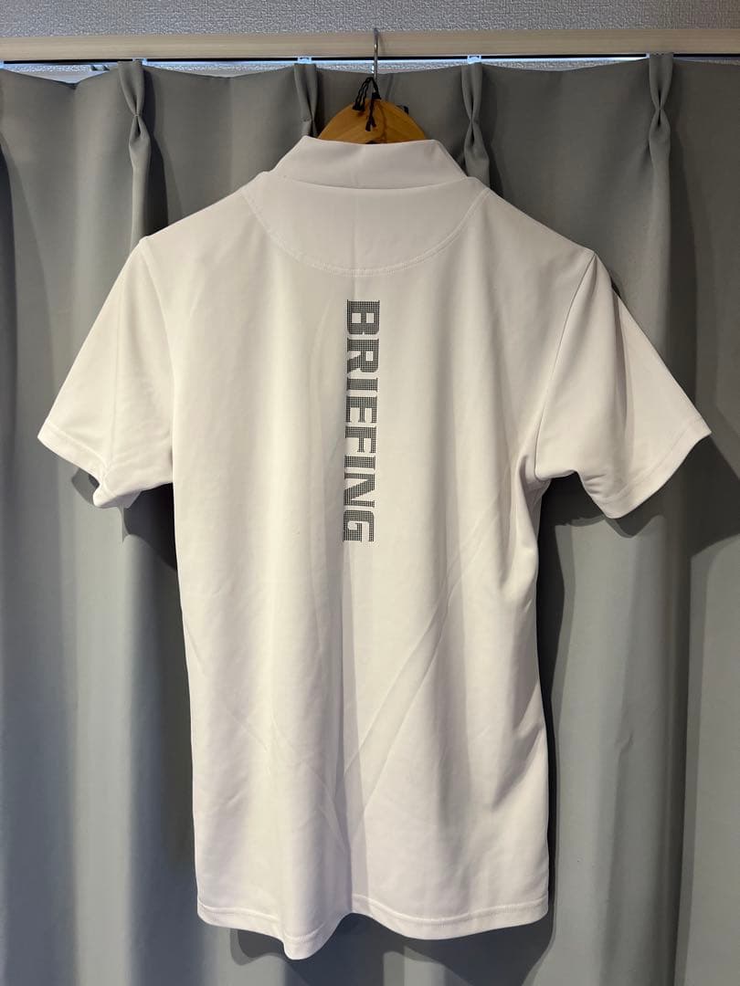 BRIEFING 半袖モックネックシャツ　ホワイト Mサイズ