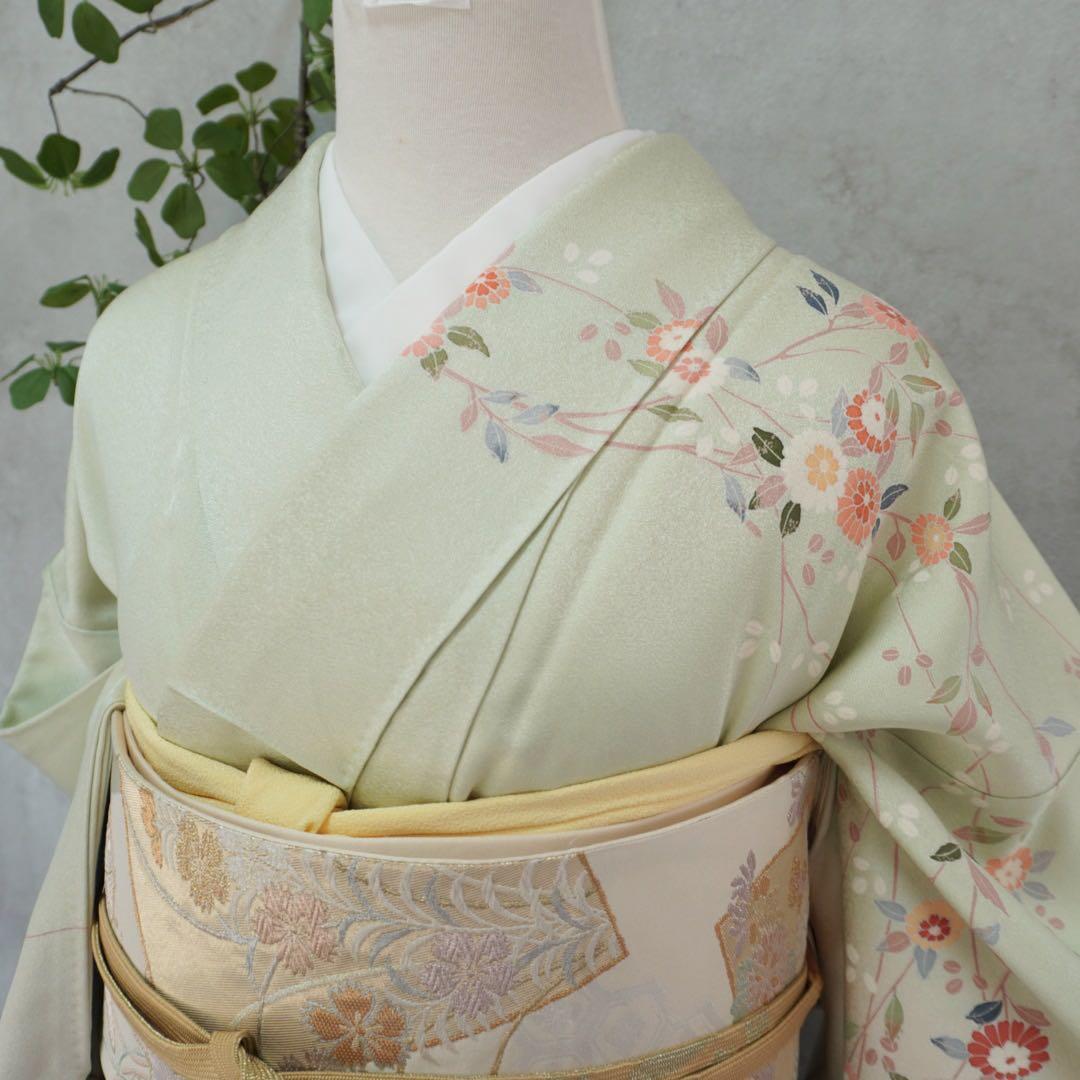 訪問着フルセット　259 正絹　入学式　お宮参【訪問着、袋帯、帯締め、帯揚げ】