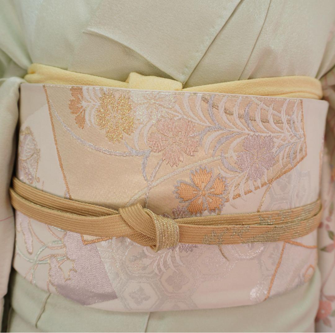 訪問着フルセット　259 正絹　入学式　お宮参【訪問着、袋帯、帯締め、帯揚げ】