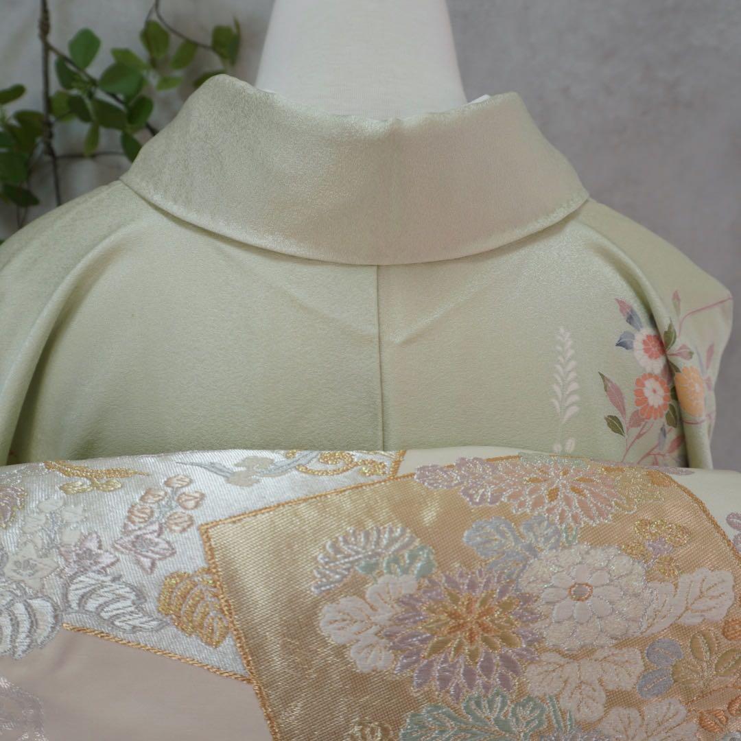 訪問着フルセット　259 正絹　入学式　お宮参【訪問着、袋帯、帯締め、帯揚げ】