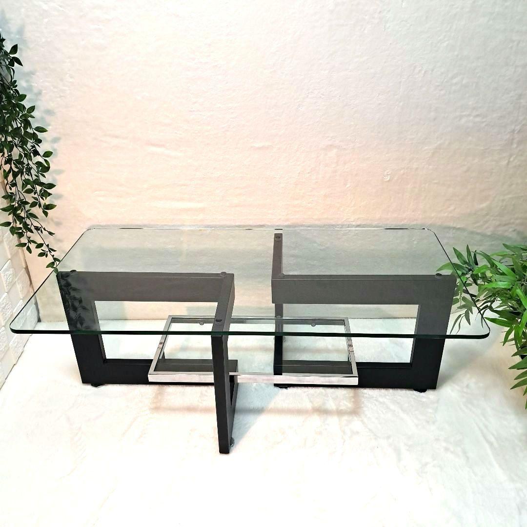 IDC大塚家具 アルテジャパン センターテーブル ローテーブルYGブラックレーム