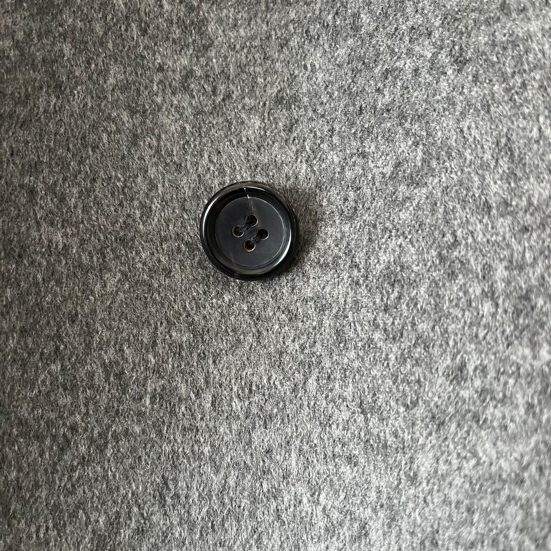 自由区　上質カシミヤ　スタンドカラーコート　グレー　38