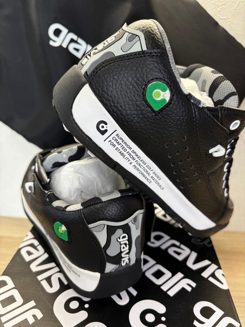 グラビス ゴルフ シューズ 24cm 15903 ブラック　カモフラ柄