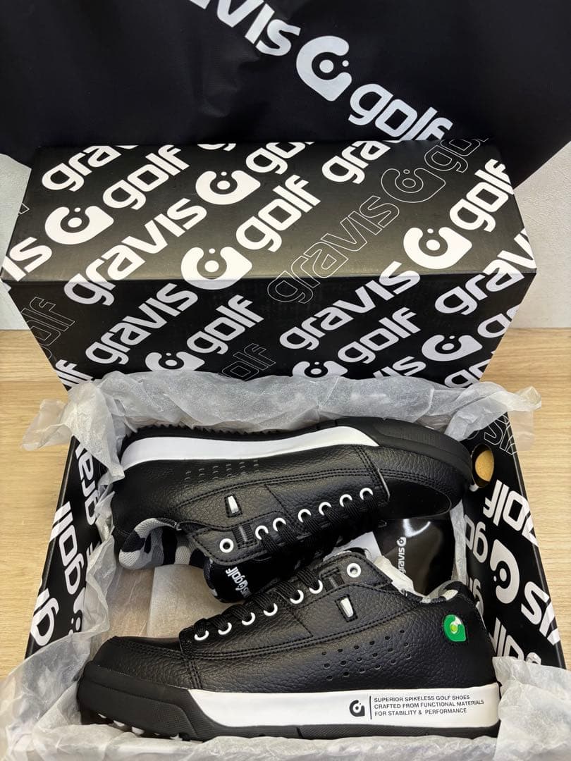 グラビス ゴルフ シューズ 24cm 15903 ブラック　カモフラ柄