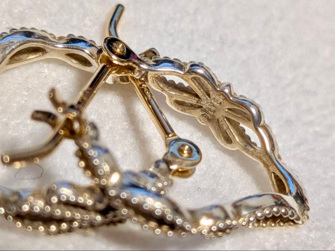 agete シルバーK10フープピアス