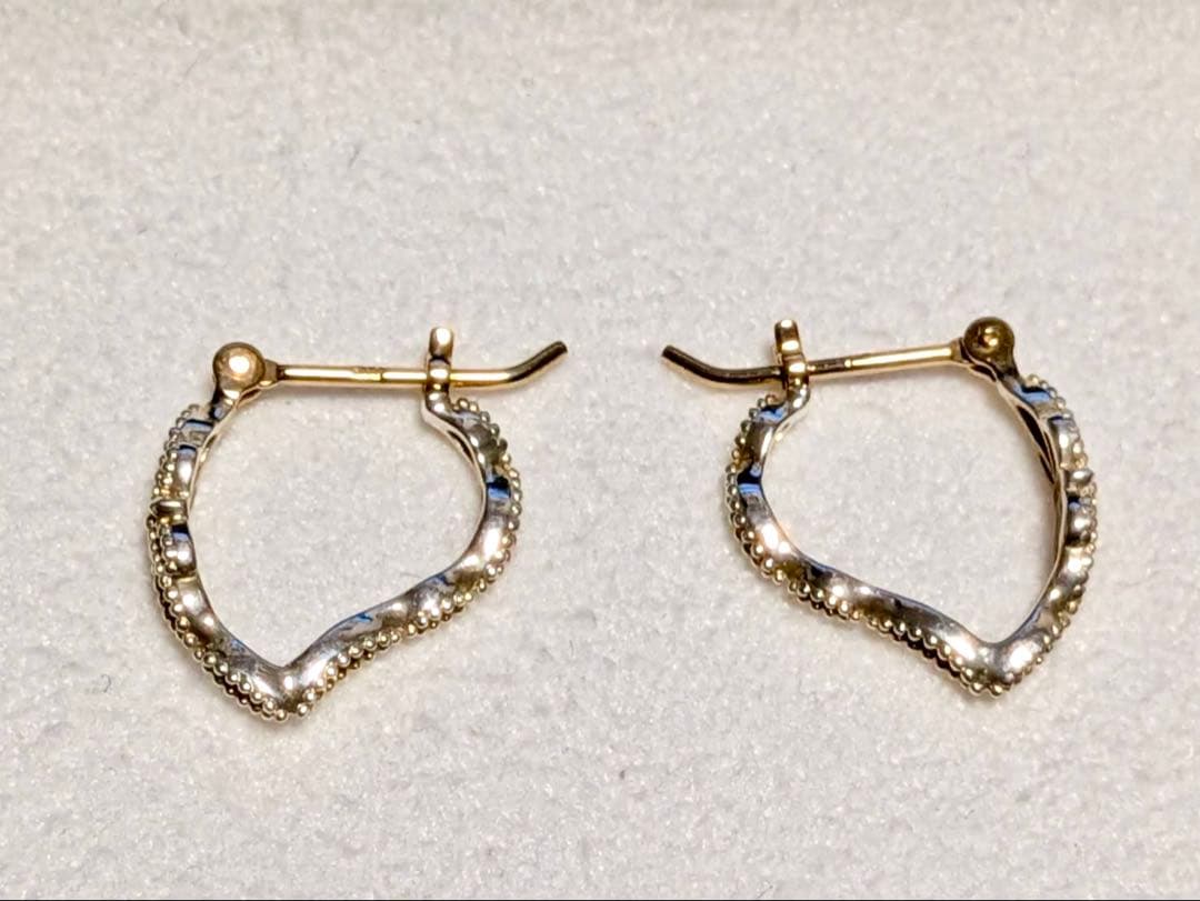 agete シルバーK10フープピアス