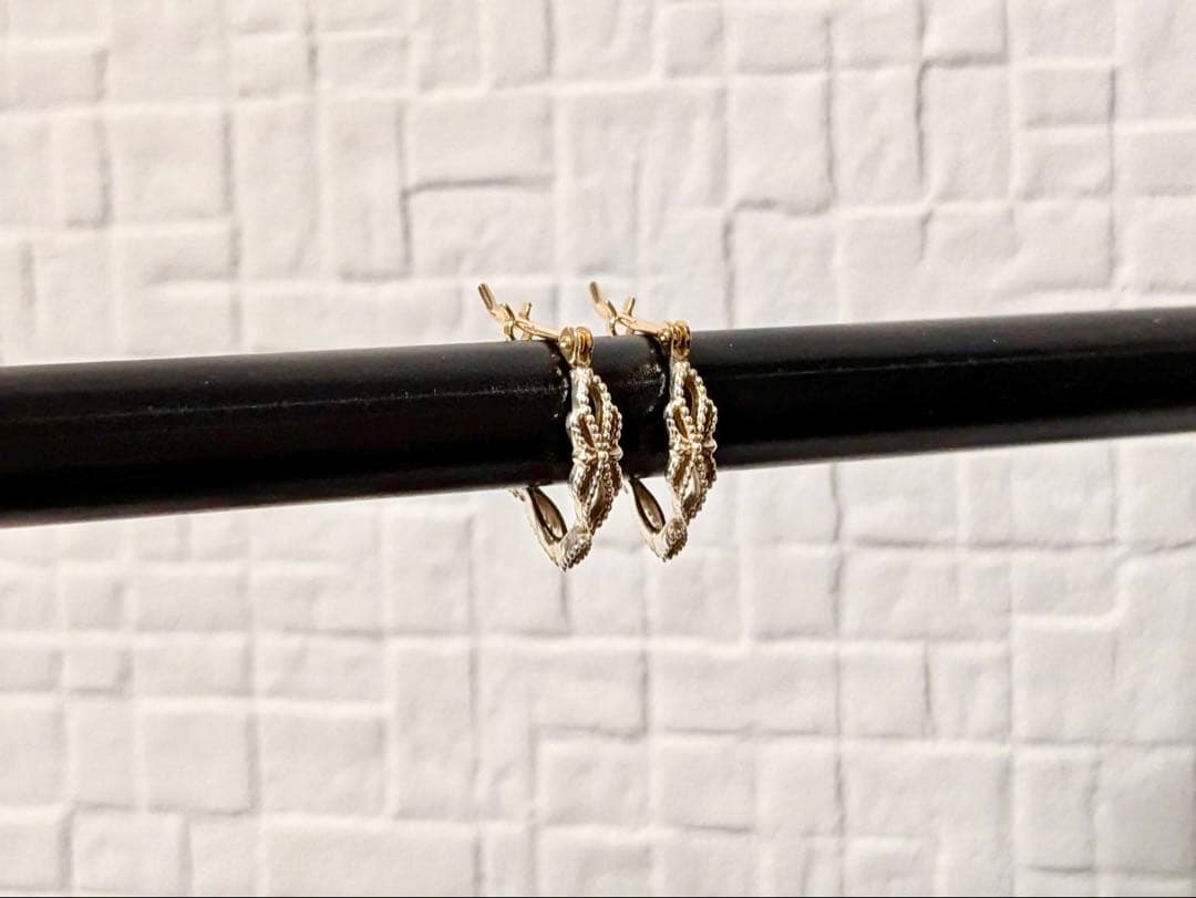 agete シルバーK10フープピアス