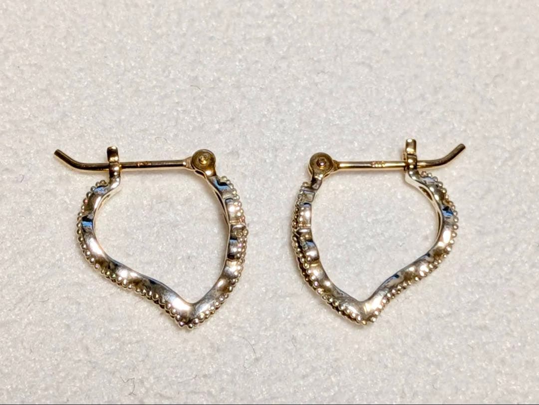 agete シルバーK10フープピアス