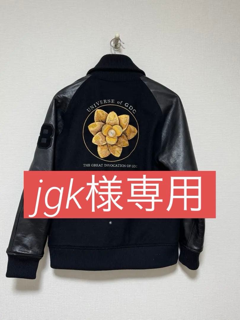 GDC 初期名作スタジャン 蓮 ロータス 刺繍 レザー　Lサイズ