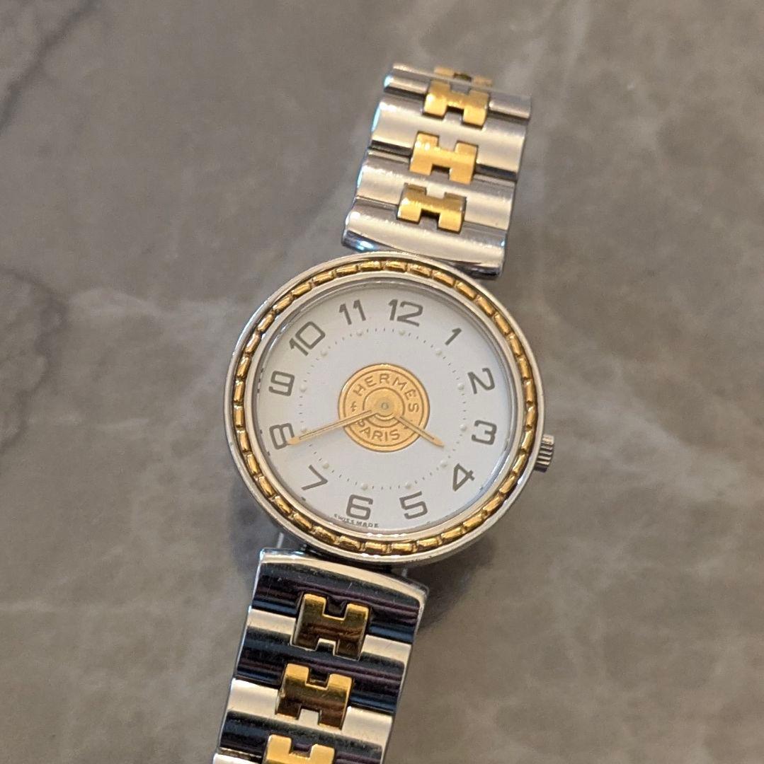 ミ*ラ様 コンビブレスクォーツ腕時計（電池新品・専門店クリーニング済）