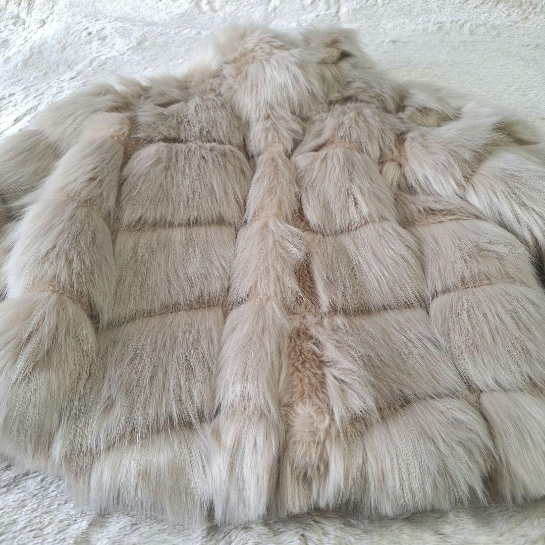 ZARA ザラ フェイクファーコート エコファー ナチュラルベージュ系 М