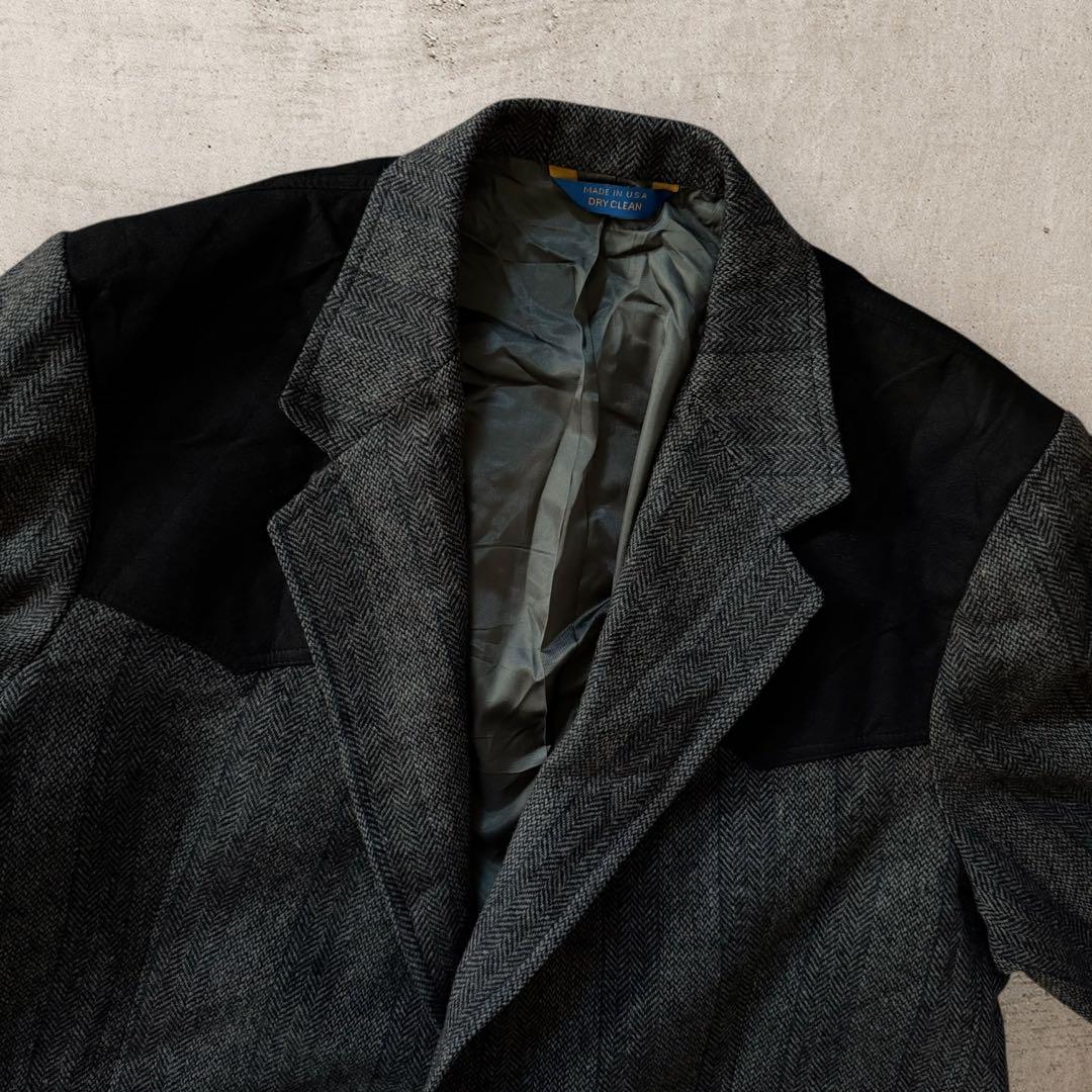古着80s USA製PENDLETONウールテーラードジャケットエルボーパッチ