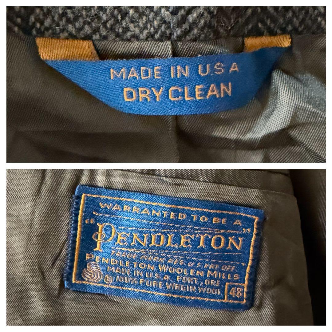 古着80s USA製PENDLETONウールテーラードジャケットエルボーパッチ
