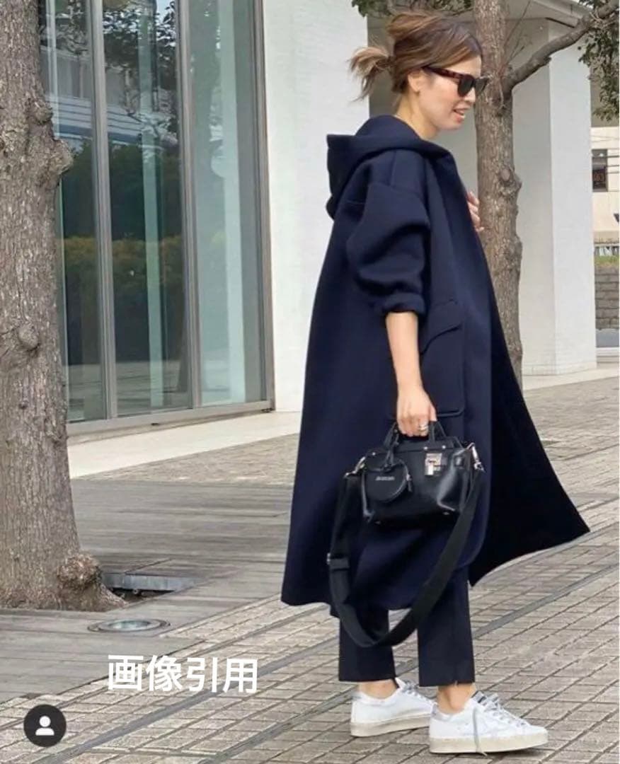 エンフォルド フーデット ボンディングコート 36サイズ ネイビー